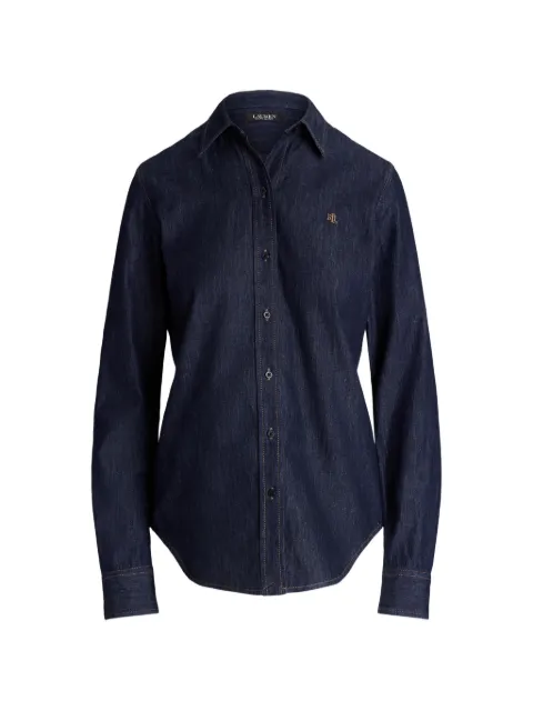 Lauren Ralph Lauren camisa de mezclilla con logo bordado