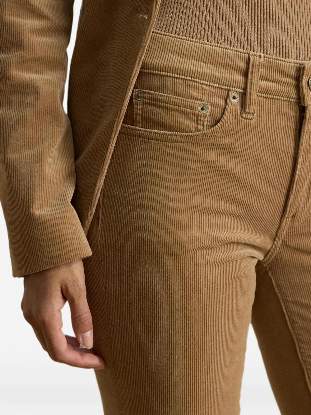 Lauren Ralph Lauren Ribfluwelen straight broek Bruin