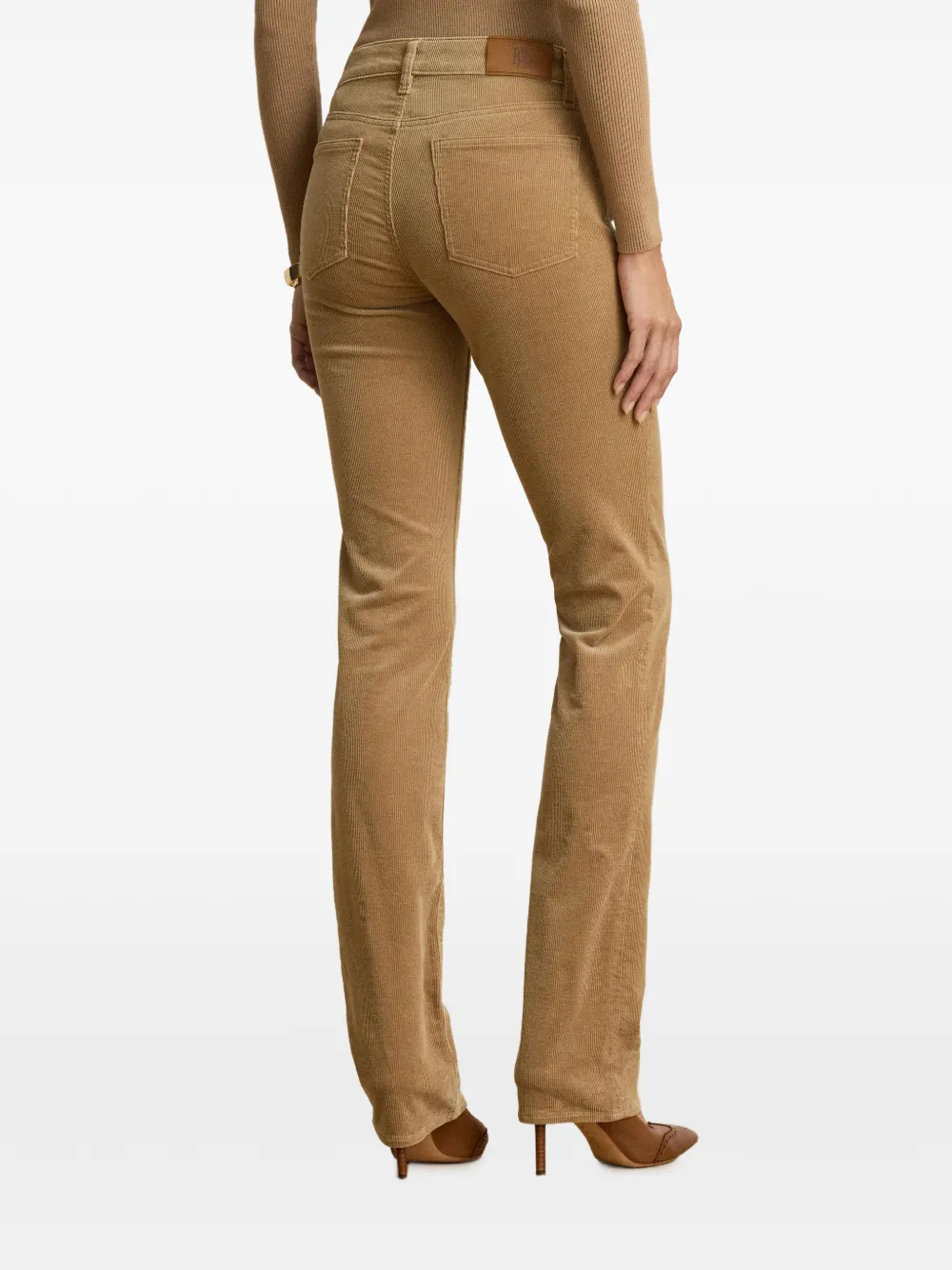 Lauren Ralph Lauren Ribfluwelen straight broek Bruin