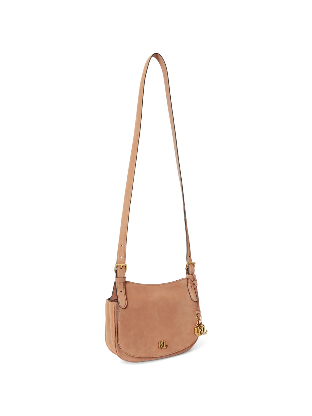 Lauren Ralph Lauren Medium Marcy leren crossbodytas Beige