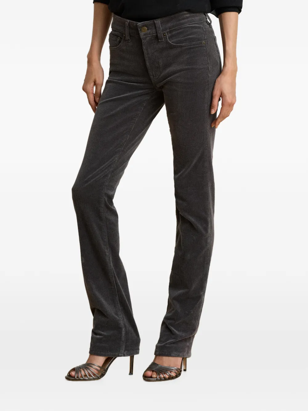 Lauren Ralph Lauren Ribfluwelen straight broek Grijs
