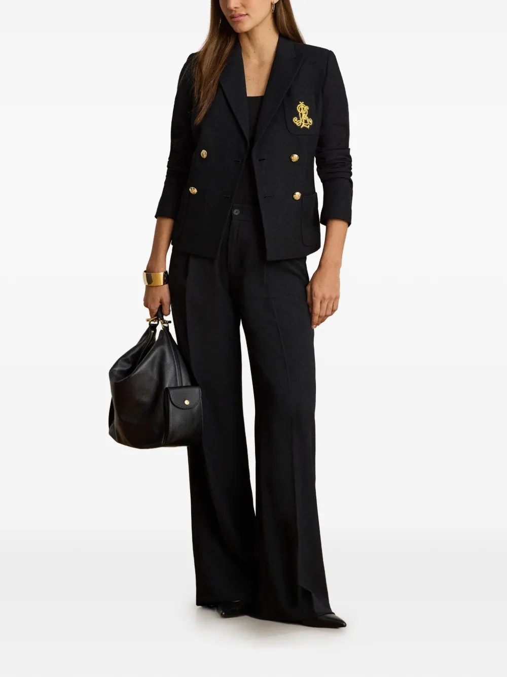 Lauren Ralph Lauren Piqué blazer Zwart