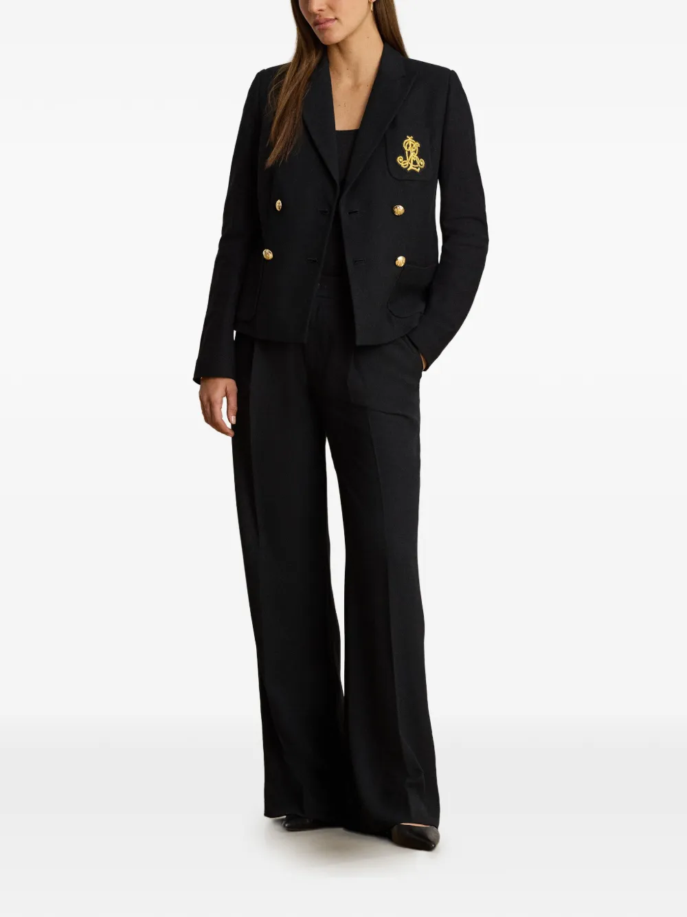 Lauren Ralph Lauren Piqué blazer Zwart