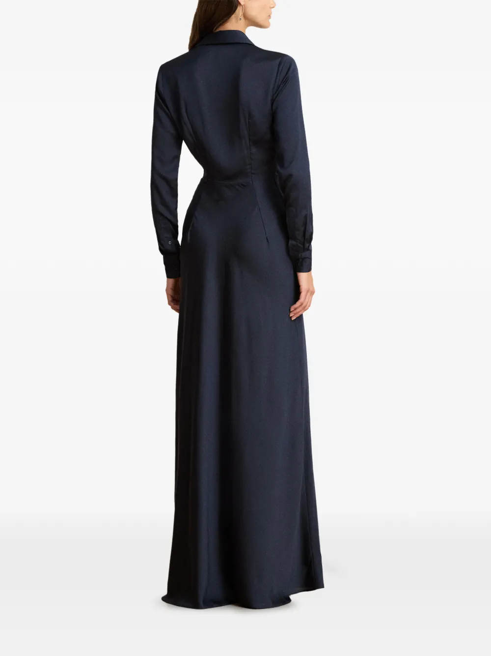 Lauren Ralph Lauren Aniyah geplooide avondjurk met gekruiste taille Blauw