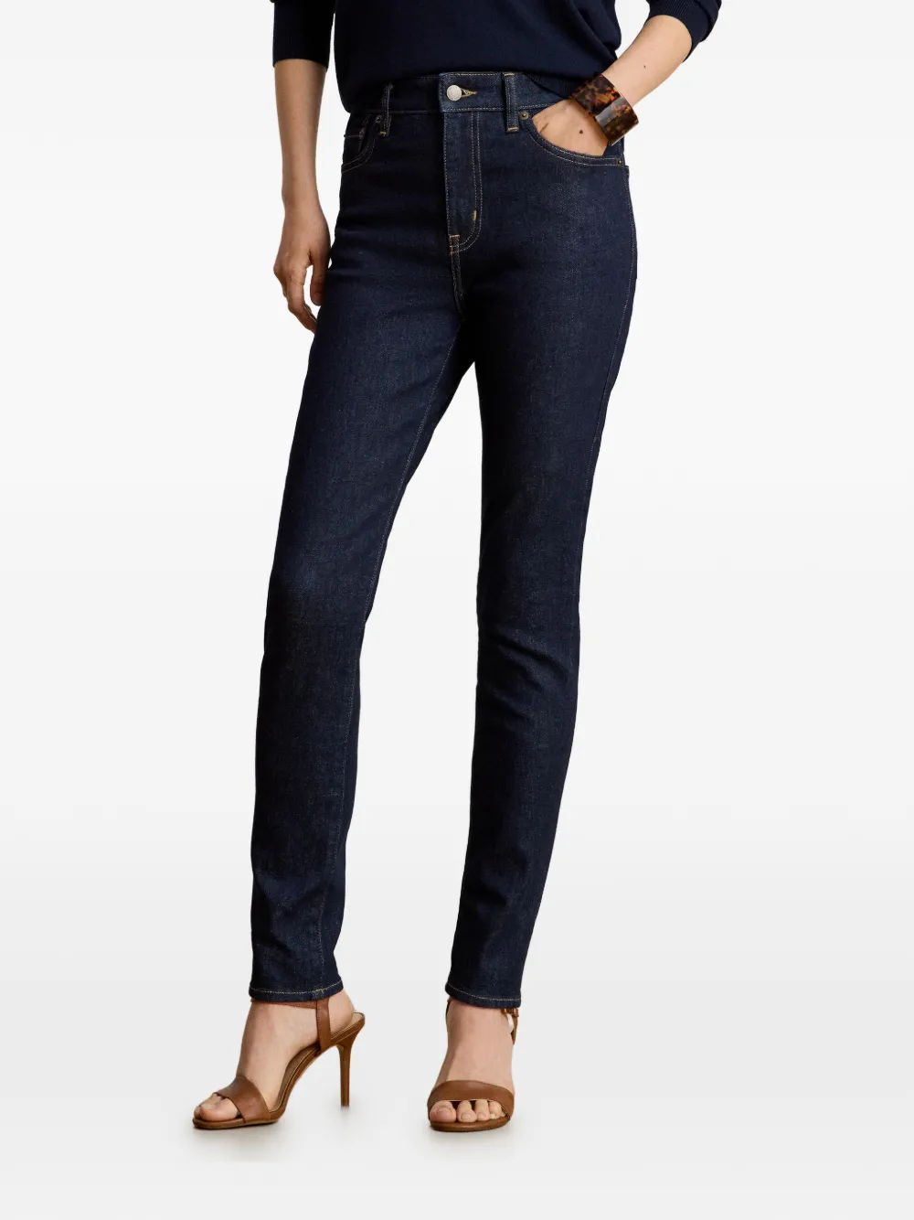 Lauren Ralph Lauren High waist skinny jeans Blauw