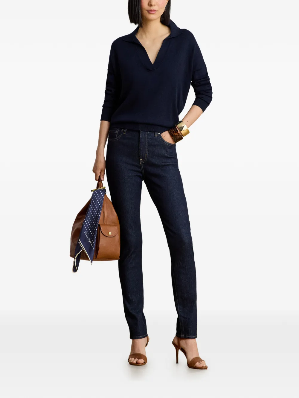 Lauren Ralph Lauren High waist skinny jeans Blauw