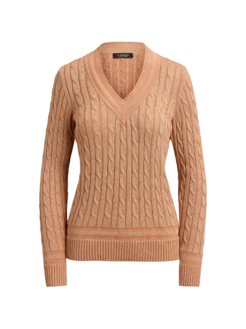 Lauren Ralph Lauren — cable-knit monogram-embroidered jumper