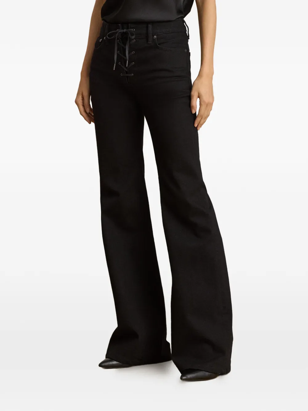 Lauren Ralph Lauren Flared jeans met veters Zwart