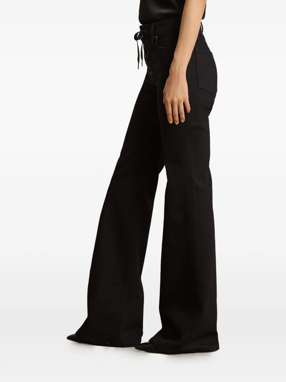 Lauren Ralph Lauren Flared jeans met veters Zwart