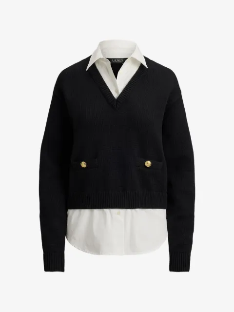 Lauren Ralph Lauren layered button-trim sweater