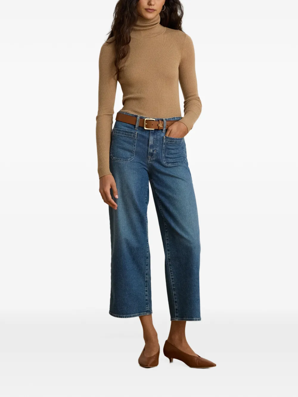 Lauren Ralph Lauren Geribbelde coltrui Bruin