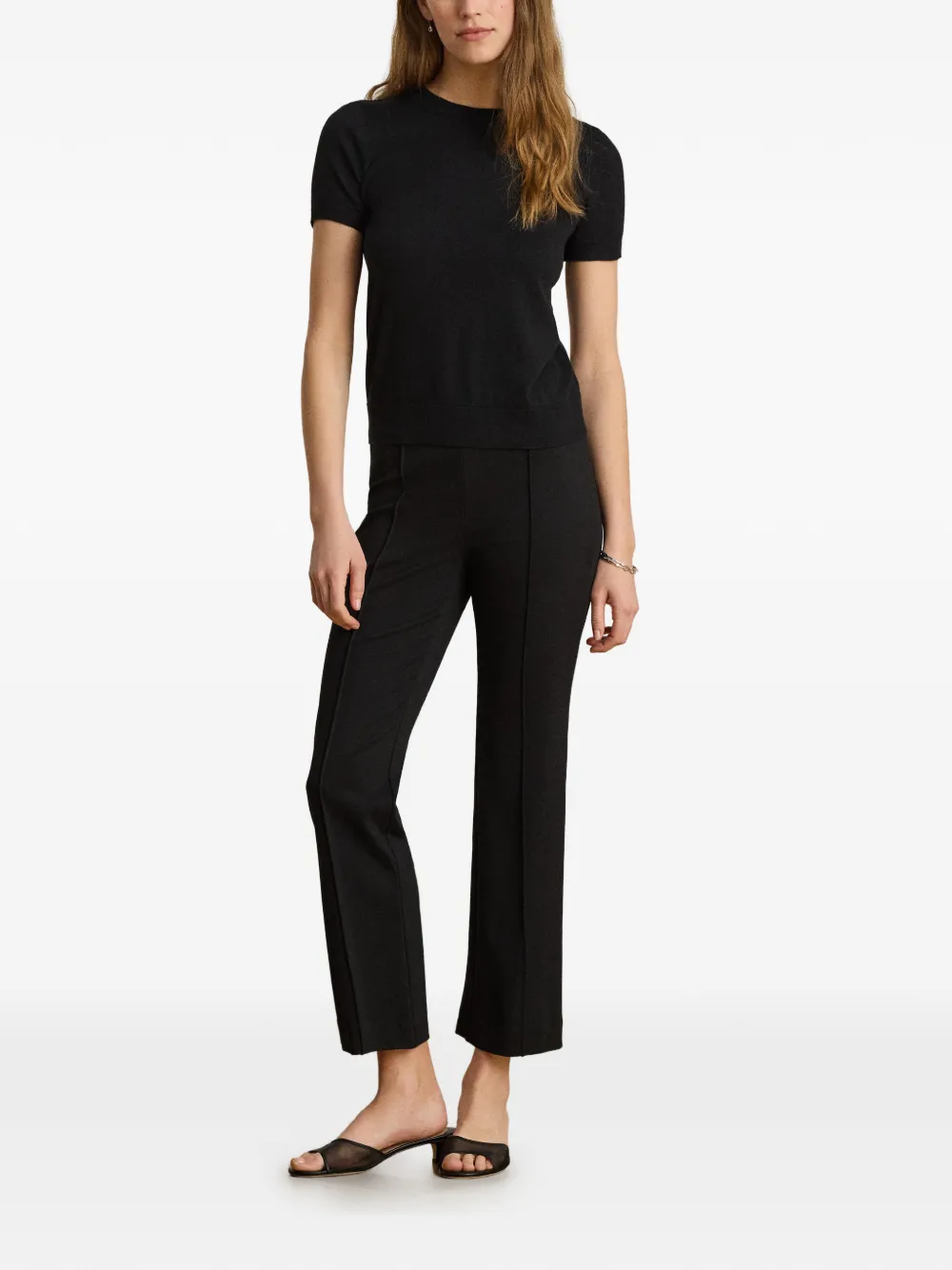 Lauren Ralph Lauren Trui met geborduurd logo en korte mouwen Zwart