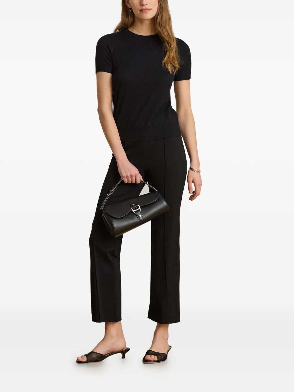 Lauren Ralph Lauren Trui met geborduurd logo en korte mouwen Zwart