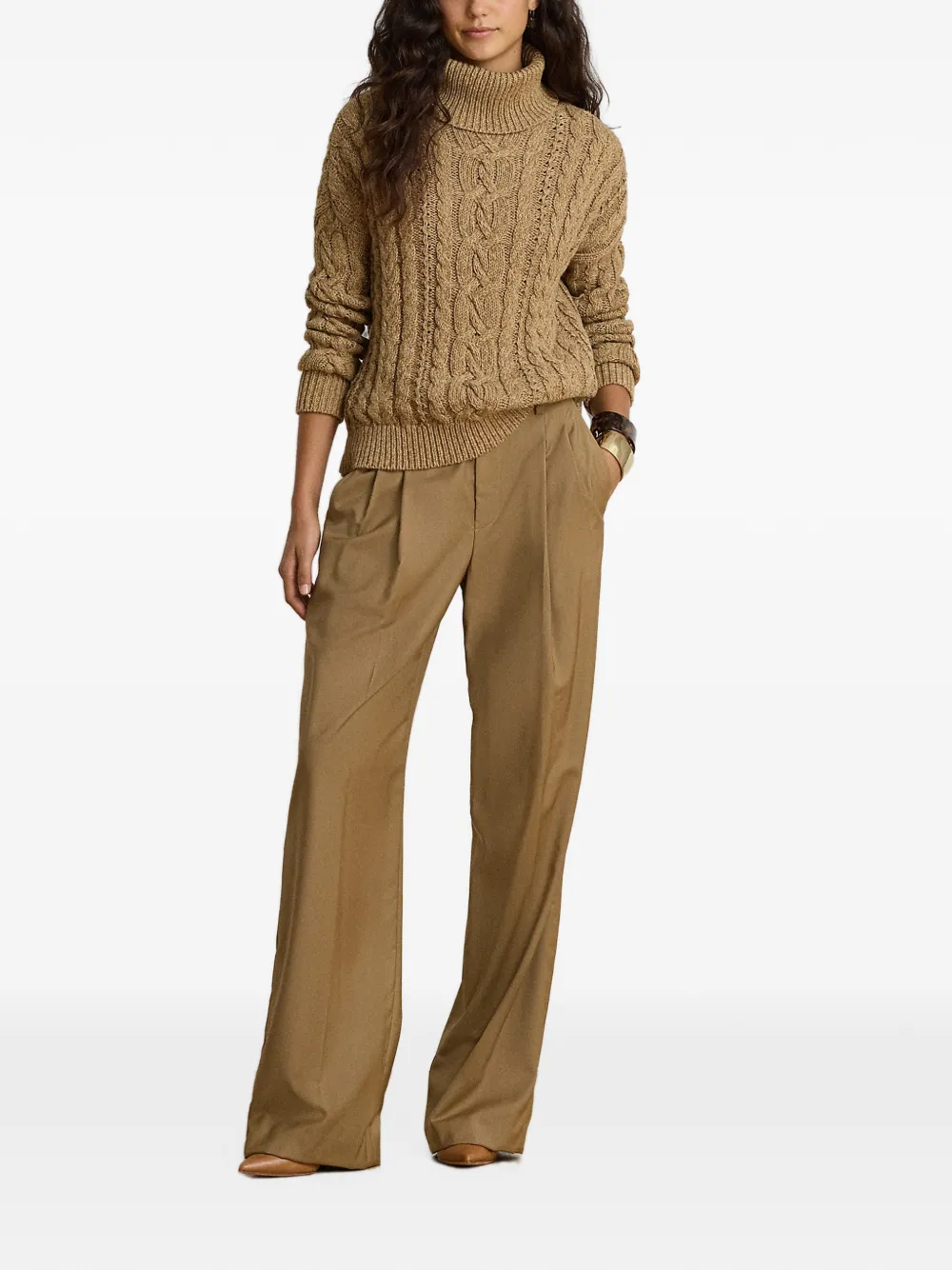 Lauren Ralph Lauren Kabelgebreide coltrui Bruin