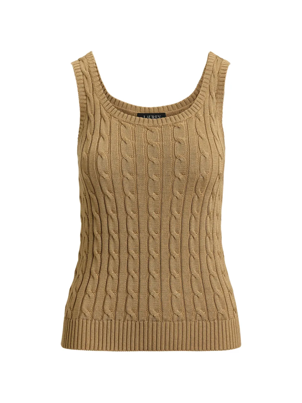 Ralph Lauren Cable-knit Sleeveless Top In Brown