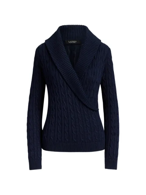 Lauren Ralph Lauren cable-knit shawl-collar sweater