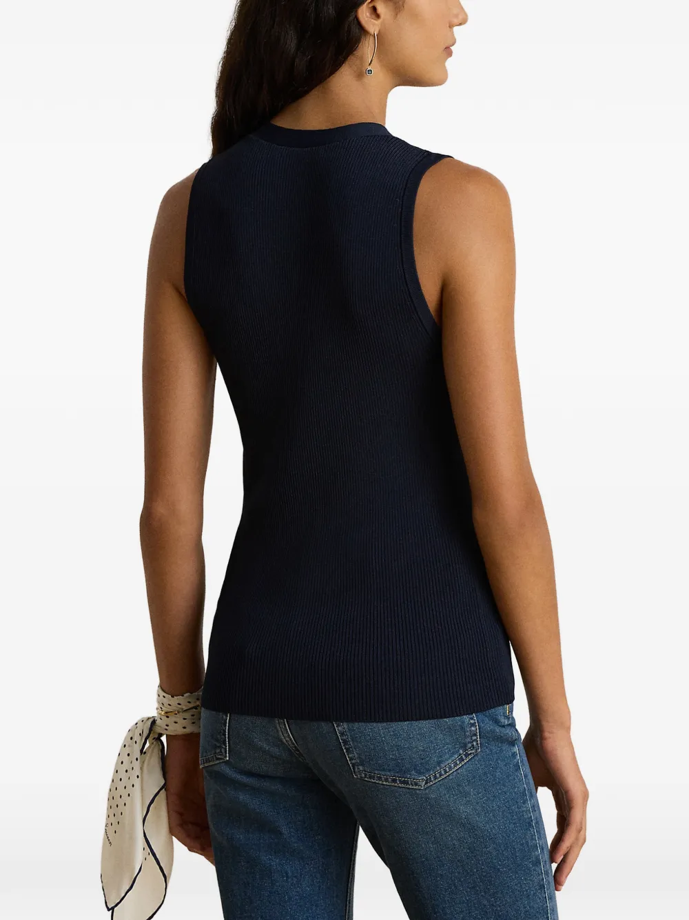 Lauren Ralph Lauren Ribgebreid vest Blauw