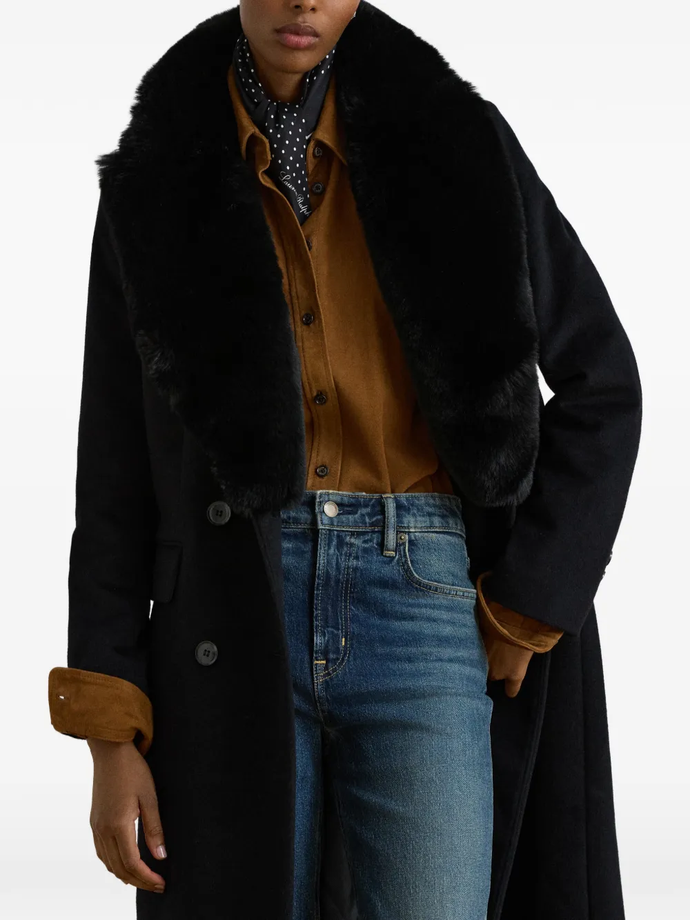 Lauren Ralph Lauren Jas met dubbele rij knopen Zwart