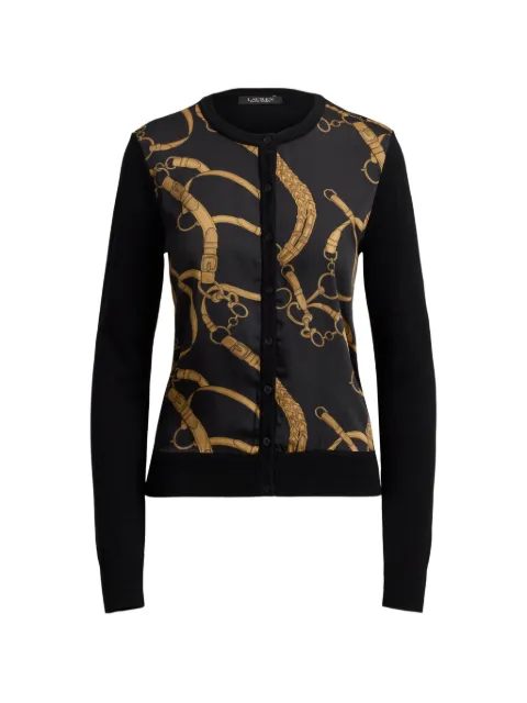 Lauren Ralph Lauren belting-print cotton-blend cardigan