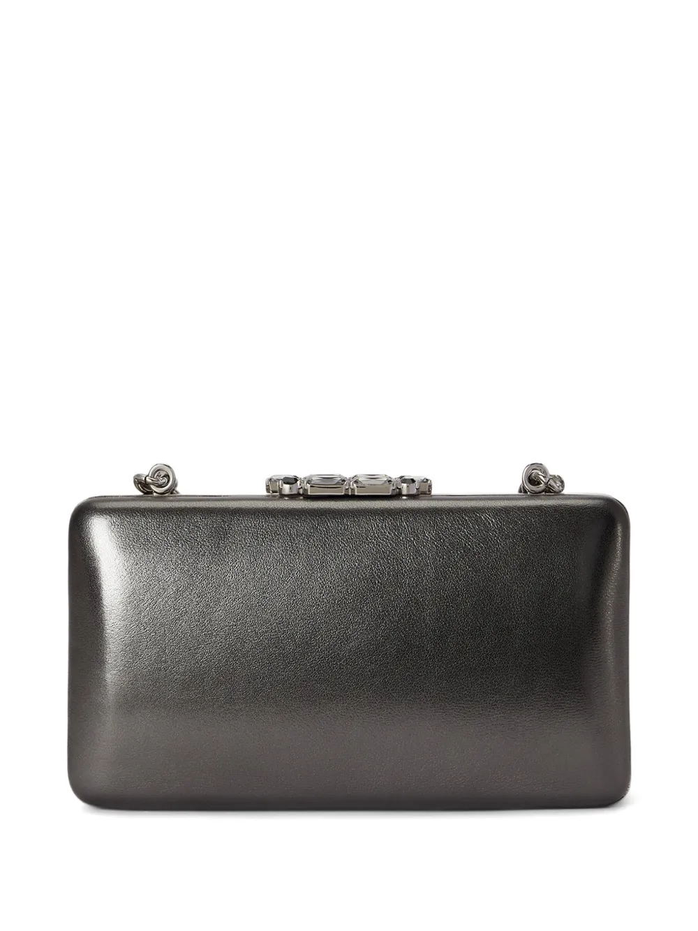 Lauren Ralph Lauren Franki metallic leren clutch Grijs