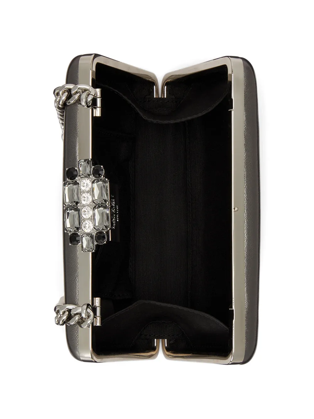 Lauren Ralph Lauren Franki metallic leren clutch Grijs