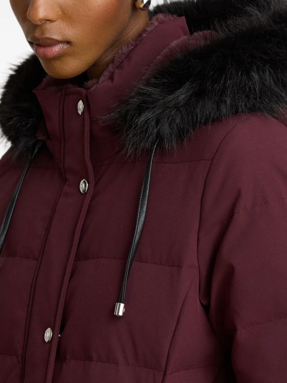 Lauren Ralph Lauren Donsjack met afwerking van imitatiebont Rood