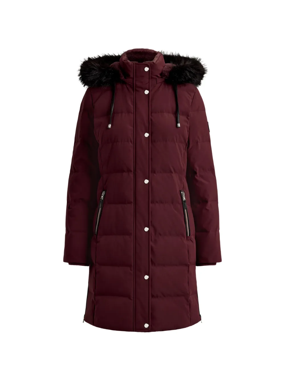 Lauren Ralph Lauren Piumino con bordo in pelliccia sintetica - Rosso