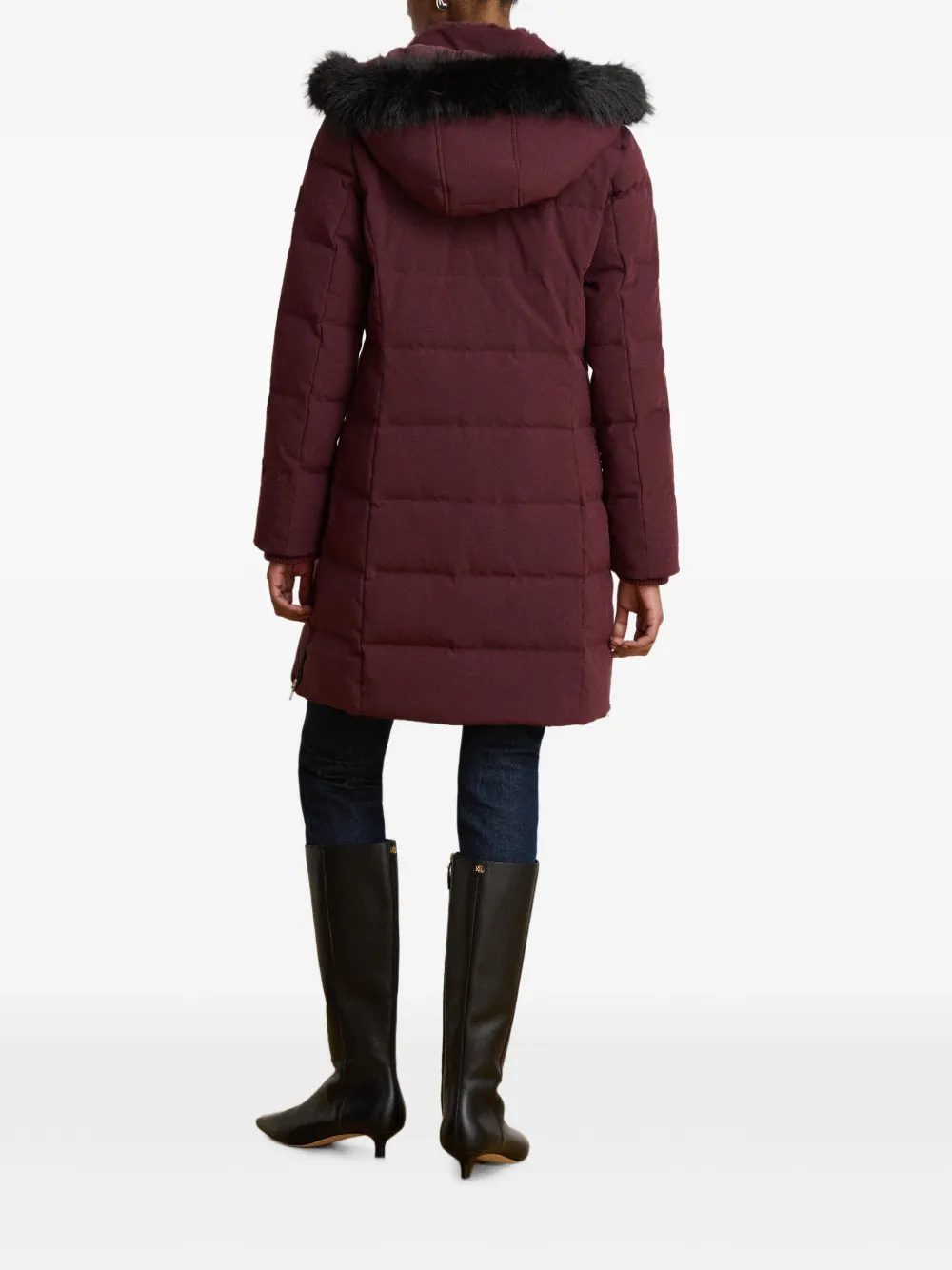 Lauren Ralph Lauren Donsjack met afwerking van imitatiebont Rood