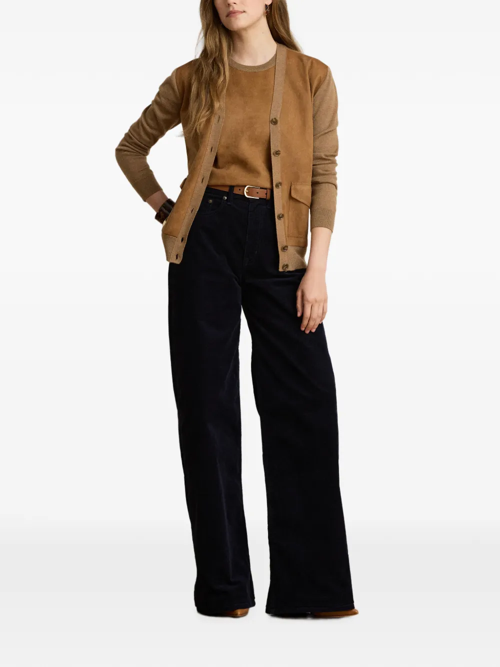 Lauren Ralph Lauren Ribfluwelen broek met wijde pijpen Blauw