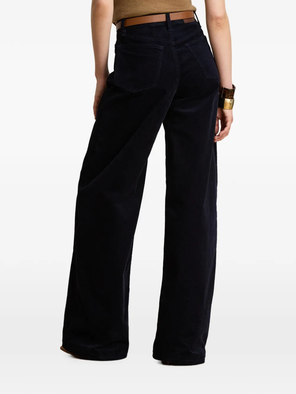 Lauren Ralph Lauren Ribfluwelen broek met wijde pijpen Blauw