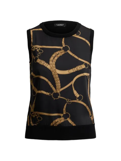 Lauren Ralph Lauren توب بطبعة حزام وبدون أكمام