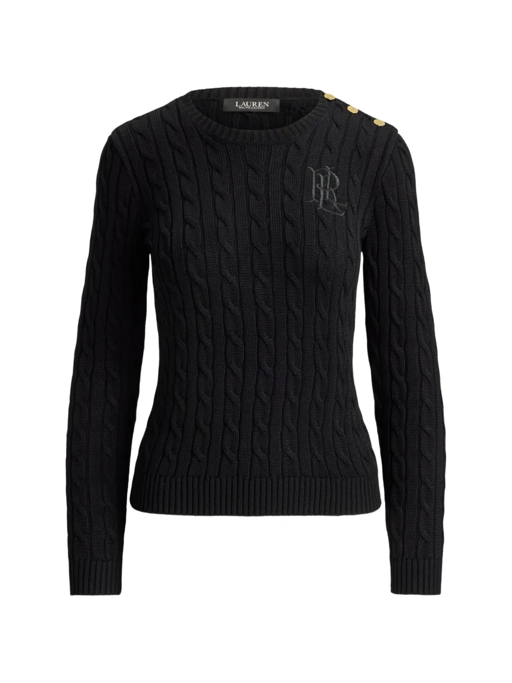 Lauren Ralph Lauren Maglione con bottoni - Nero