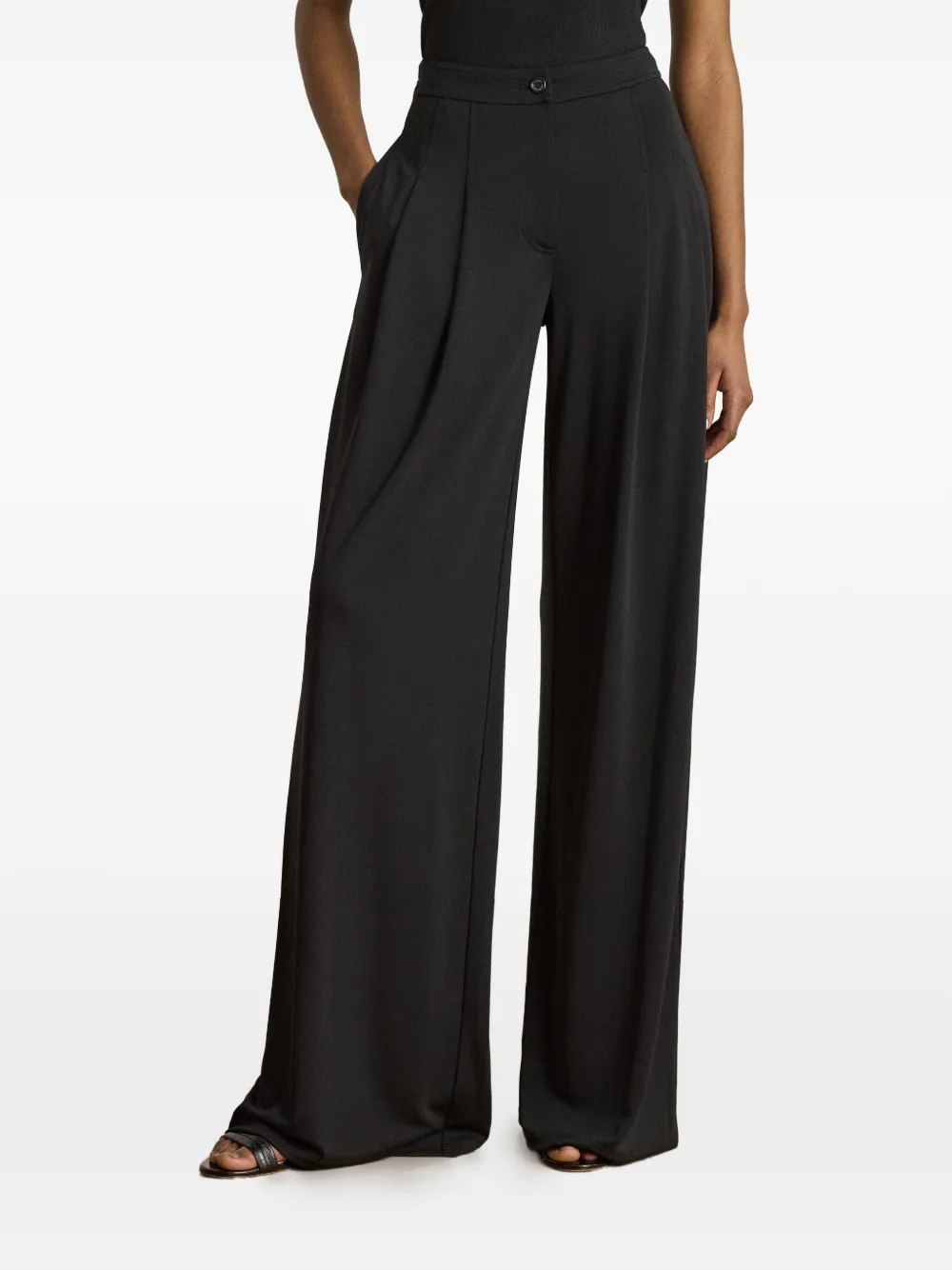 Lauren Ralph Lauren Geplooide broek van stretch-jersey Zwart