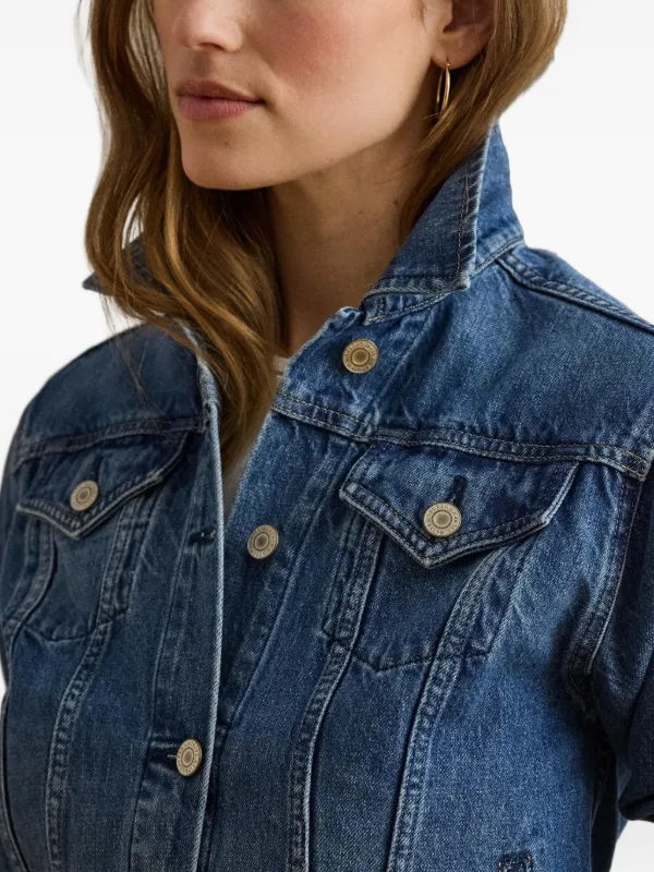 タイムセール　LAUREN RALPH LAUREN ベルテッド ジャケット Lauren Ralph Lauren cotton-denim Trucker Jacket | Blue | FARFETCH