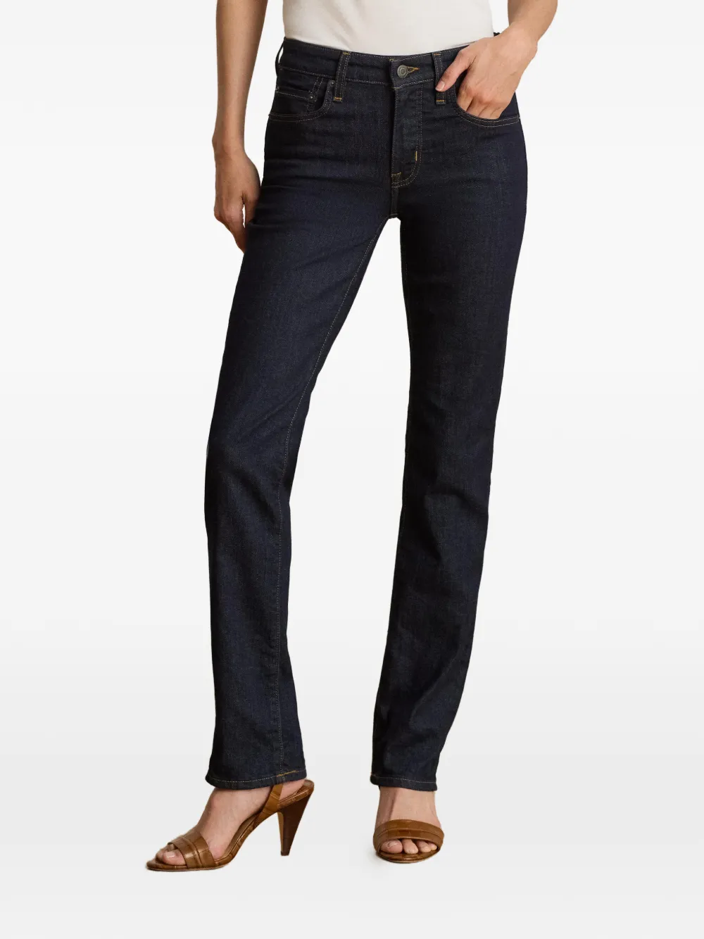Lauren Ralph Lauren High-waist straight jeans Blauw