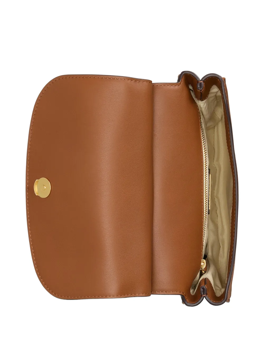 Lauren Ralph Lauren Marcy leren crossbodytas Bruin