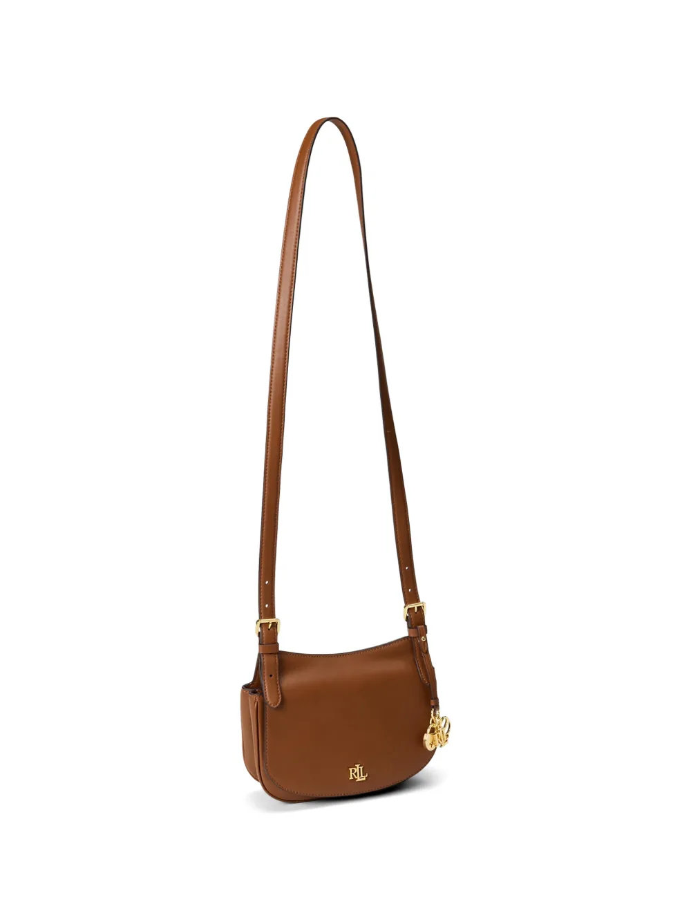 Lauren Ralph Lauren Marcy leren crossbodytas Bruin