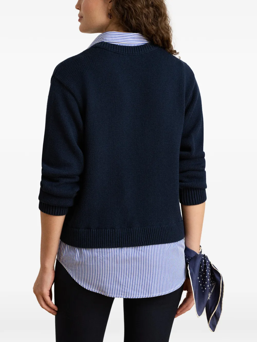 Lauren Ralph Lauren Gelaagde trui met knoopafwerking Blauw