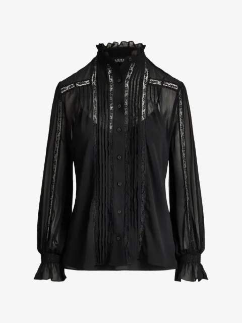 Lauren Ralph Lauren blusa con ribete de encaje