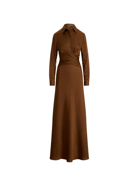 Lauren Ralph Lauren pleated button-up maxi gown dress