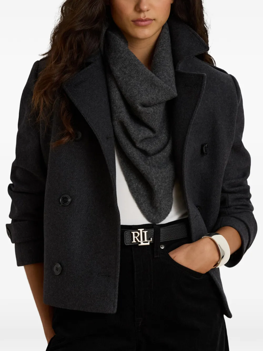 Lauren Ralph Lauren Korte jas met dubbele knopenrij Grijs