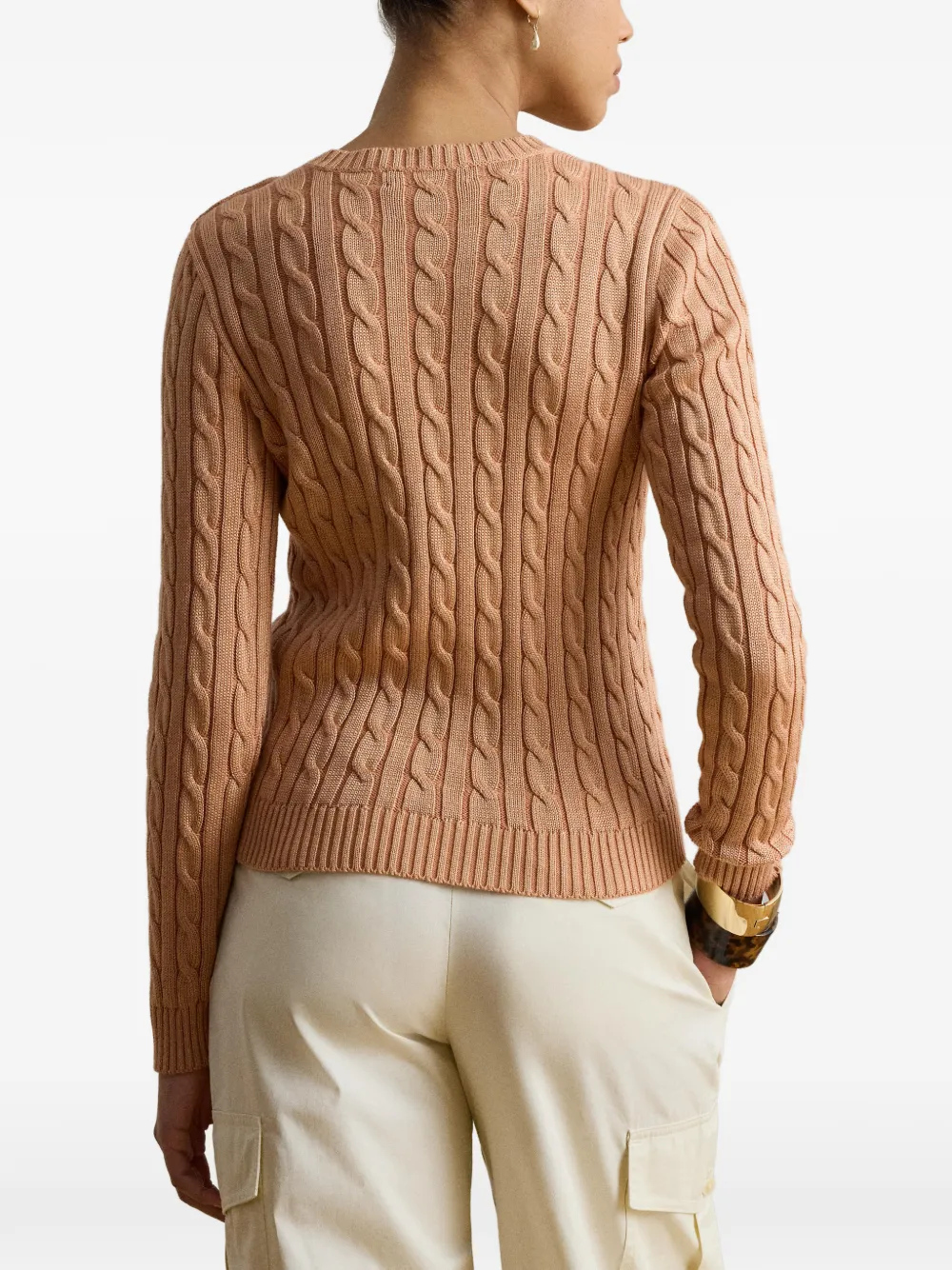Lauren Ralph Lauren Kabelgebreide trui met knopen Beige