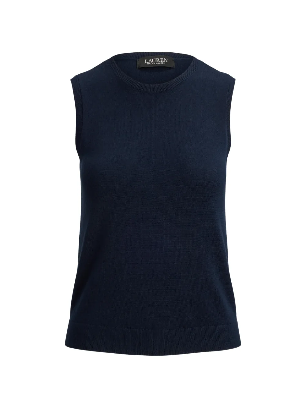 Lauren Ralph Lauren Top smanicato con bordo a coste - Blu