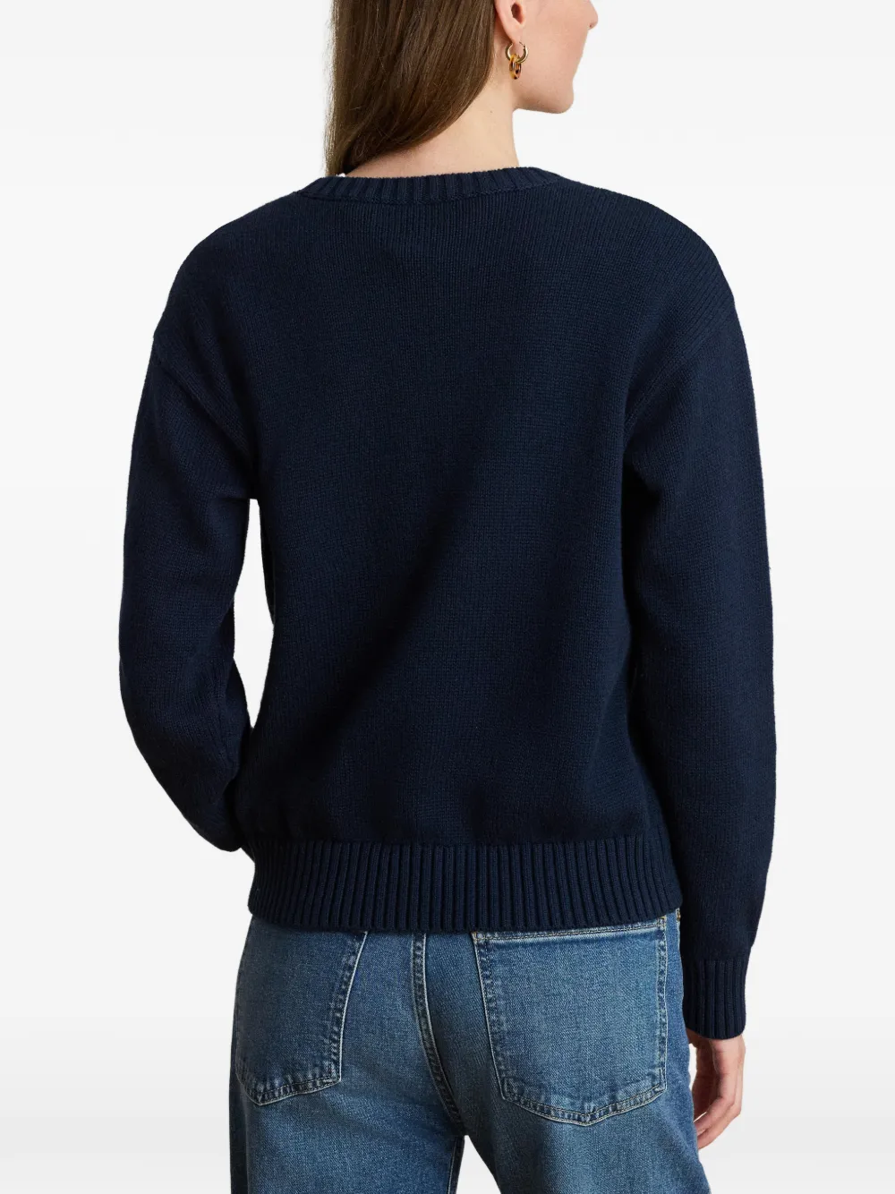 Lauren Ralph Lauren Trui met geborduurd logo Blauw