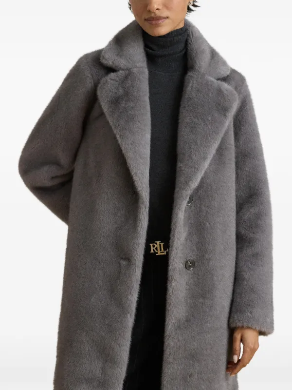 【美品】Ralph Lauren ダークグレー コート（38） Lauren Ralph Lauren notched-lapels Coat | Grey | FARFETCH