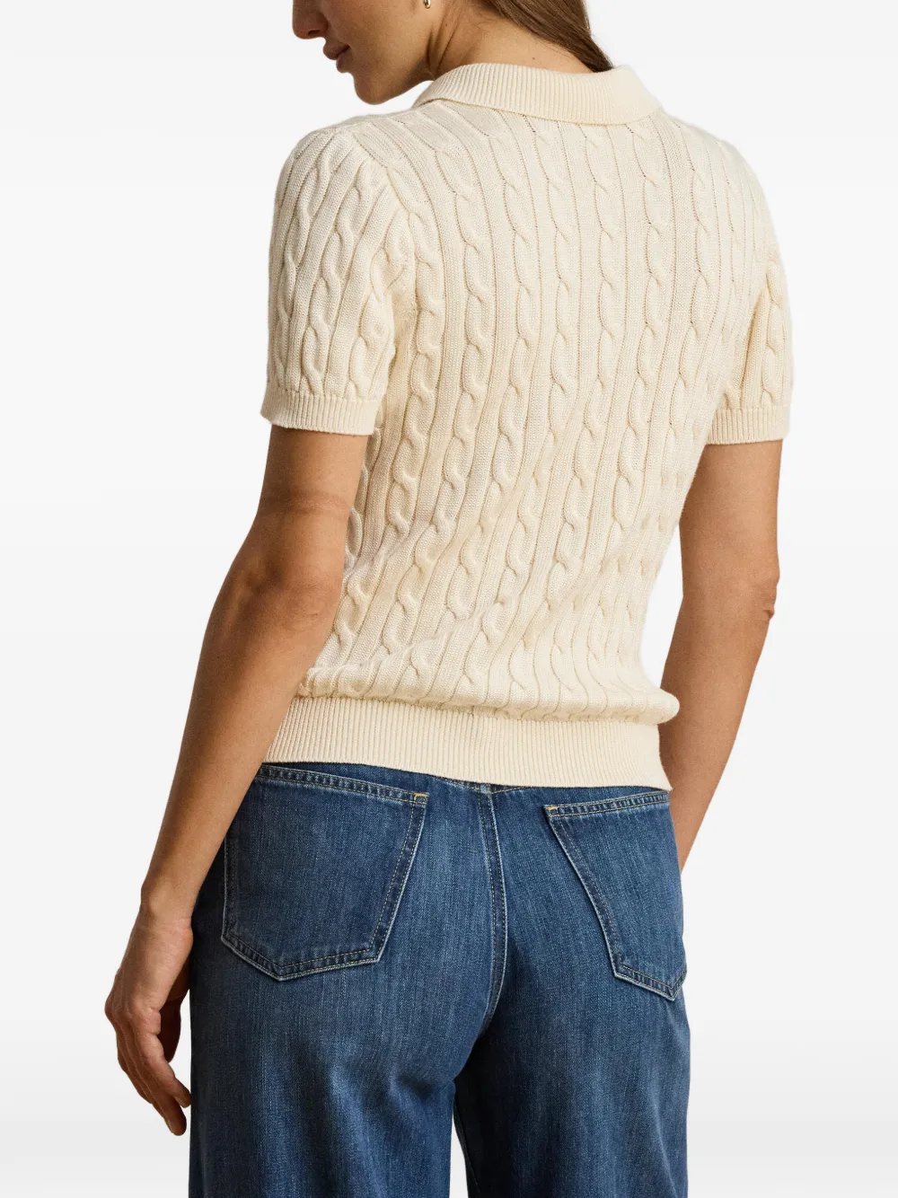 Lauren Ralph Lauren Kabelgebreid T-shirt Beige