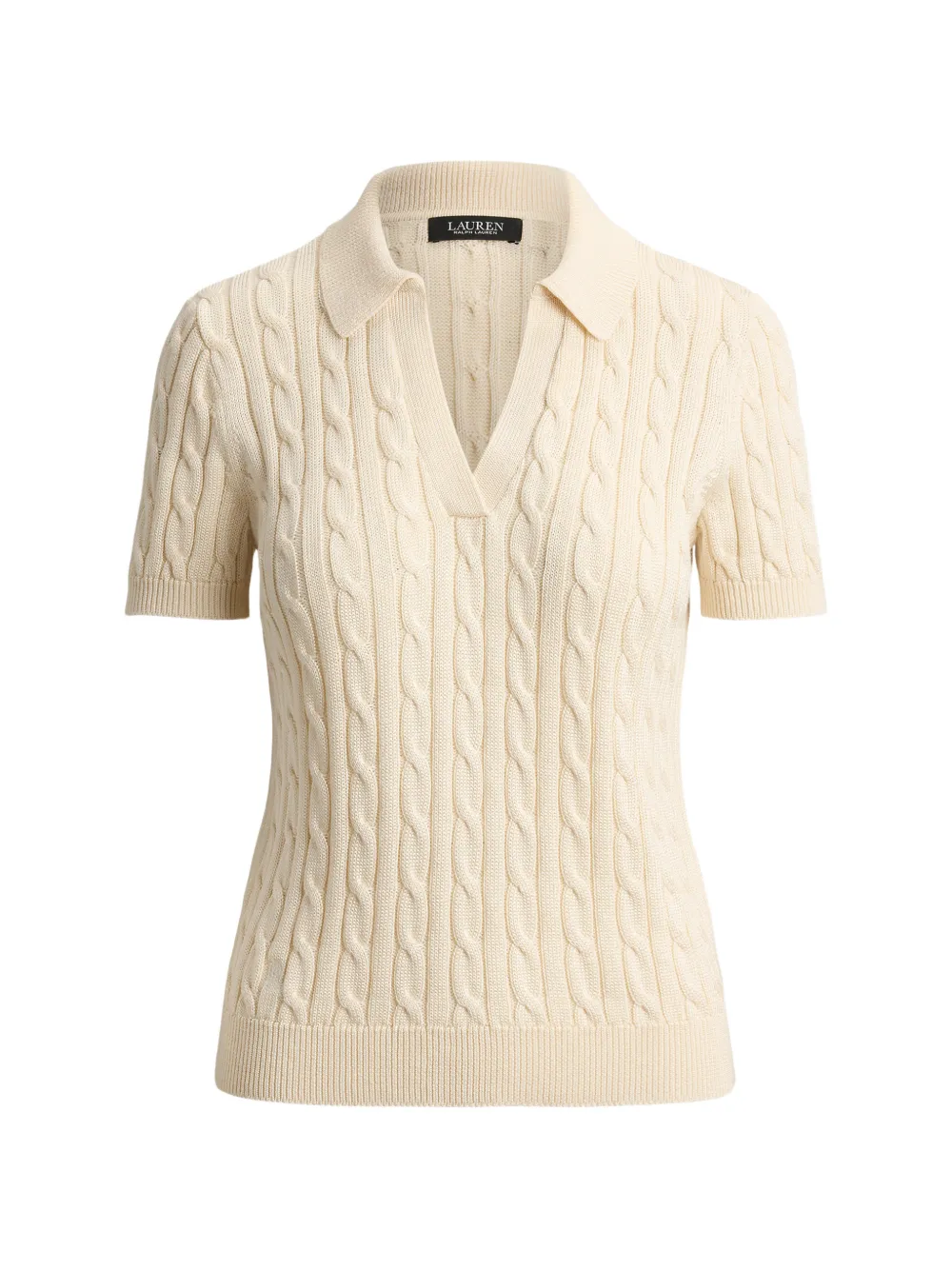 Lauren Ralph Lauren cable-knit short-sleeve T-shirt - Toni neutri