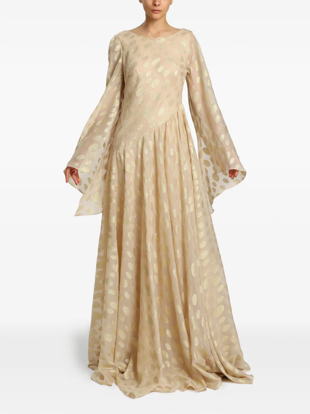 MIAU by Clara Rotescu Sumba polka-dot gown - Oro