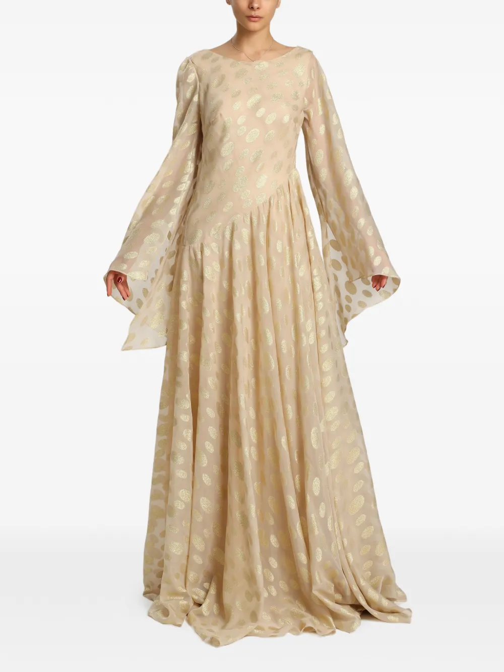 MIAU by Clara Rotescu Sumba polka-dot gown - Oro