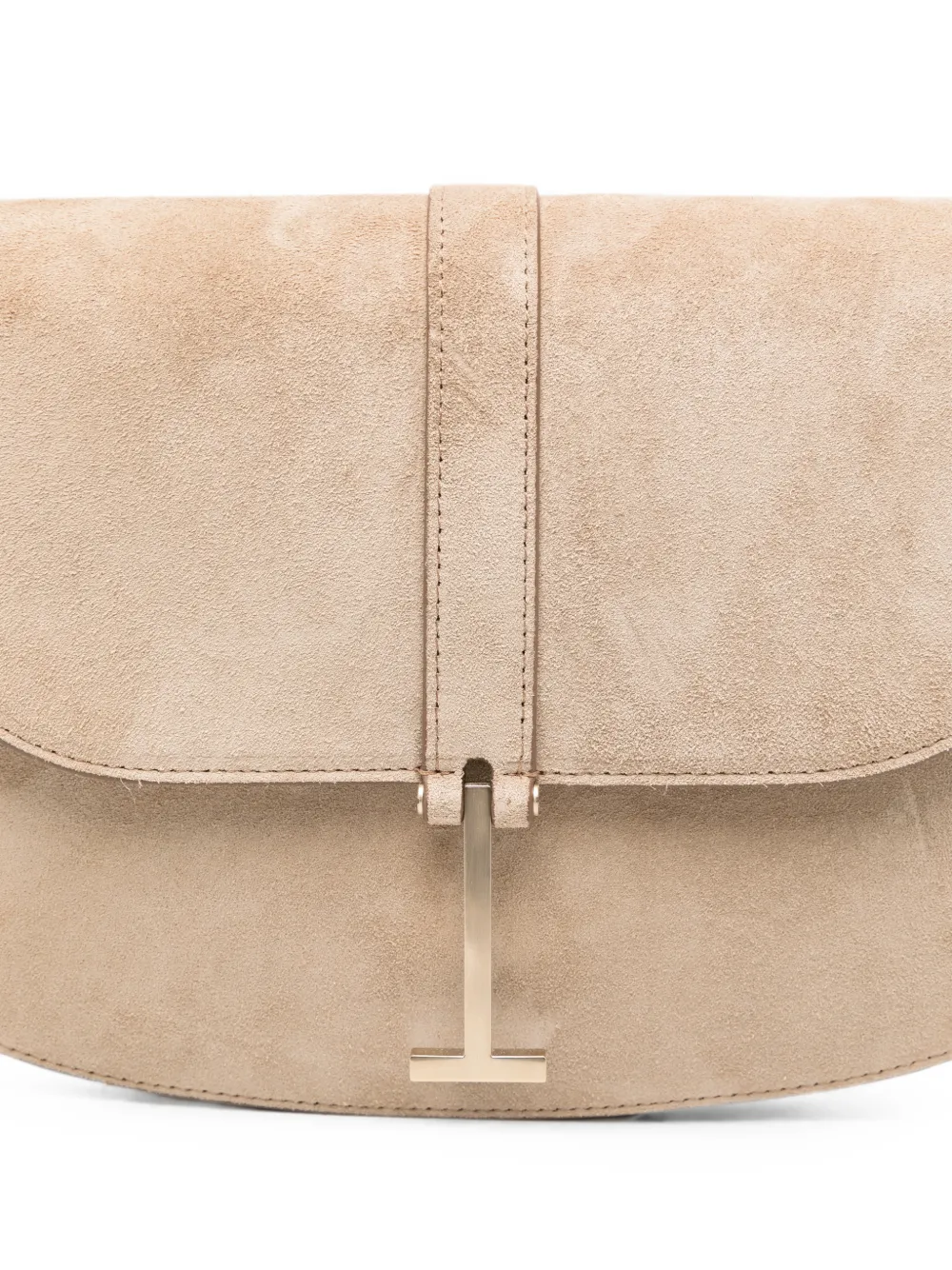 TOM FORD Kleine Kara suède crossbodytas met T-bar Beige